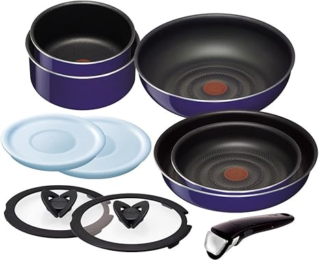Amazon Co Jp ティファール 鍋 フライパン 10点 セット 着脱式取っ手 蓋 付 インジニオ ネオ サファイア セット10 ガス火 ヒーター専用 L Ih非対応 ホーム キッチン