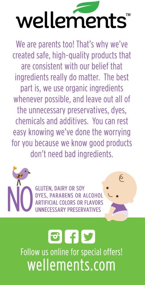Wellements Organic Gripe Water, 4 Fl Oz, Eases Baby's Stomach Discomfort and Gas, Free From Dyes, Parabens, Preservatives: Health & Personal Care