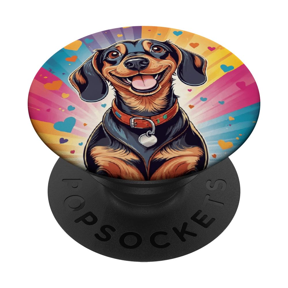 Dog Dachshund Cute Funny Puppy Design Print PopSockets Swappable PopGrip