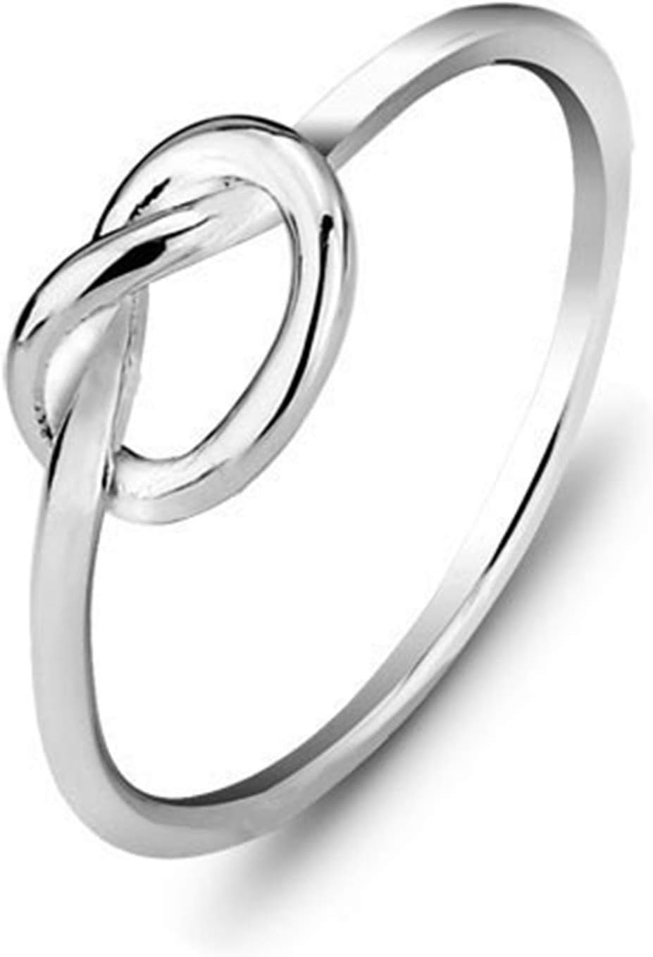 Amody 925 Sterling Silver Infinity Ring Celtic Heart Love Knot Promise Band for Women Girls