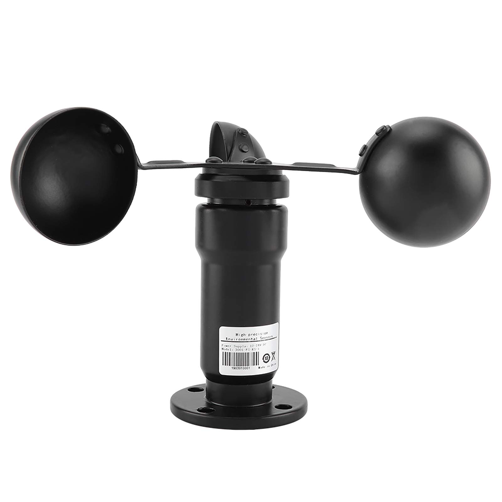 Wind Speed Sensor, Four-core Cable Three Cups Lightweight Wind Speed Detector High Sensitivity for Weather Station for Wind Speed and Direction Measurement