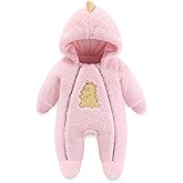 JiAmy Newborn Baby Winter Hooded Romper, Cartoon Zipper Footie Snowsuit Jumpsuit Outfits,Winter Coat Toddler Clothes