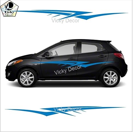 Vicky Decor Car Door Exterior Side Decal Vinyl Sticker Crs025 Blue
