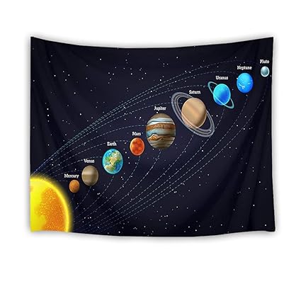 Lb Solar System Tapestries Planets Revolve Around The Sun Wall Hanging Universe Tapestry For Kids Bedroom Living Room Dorm Wall Decor Birthday Party