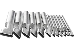 YaeKoo Leather Craft Oval Shape Hole Punch Set 2mm-5mm Oblong Shape Punch for Belt Watch Band Leathercraft Working (12 Pcs)