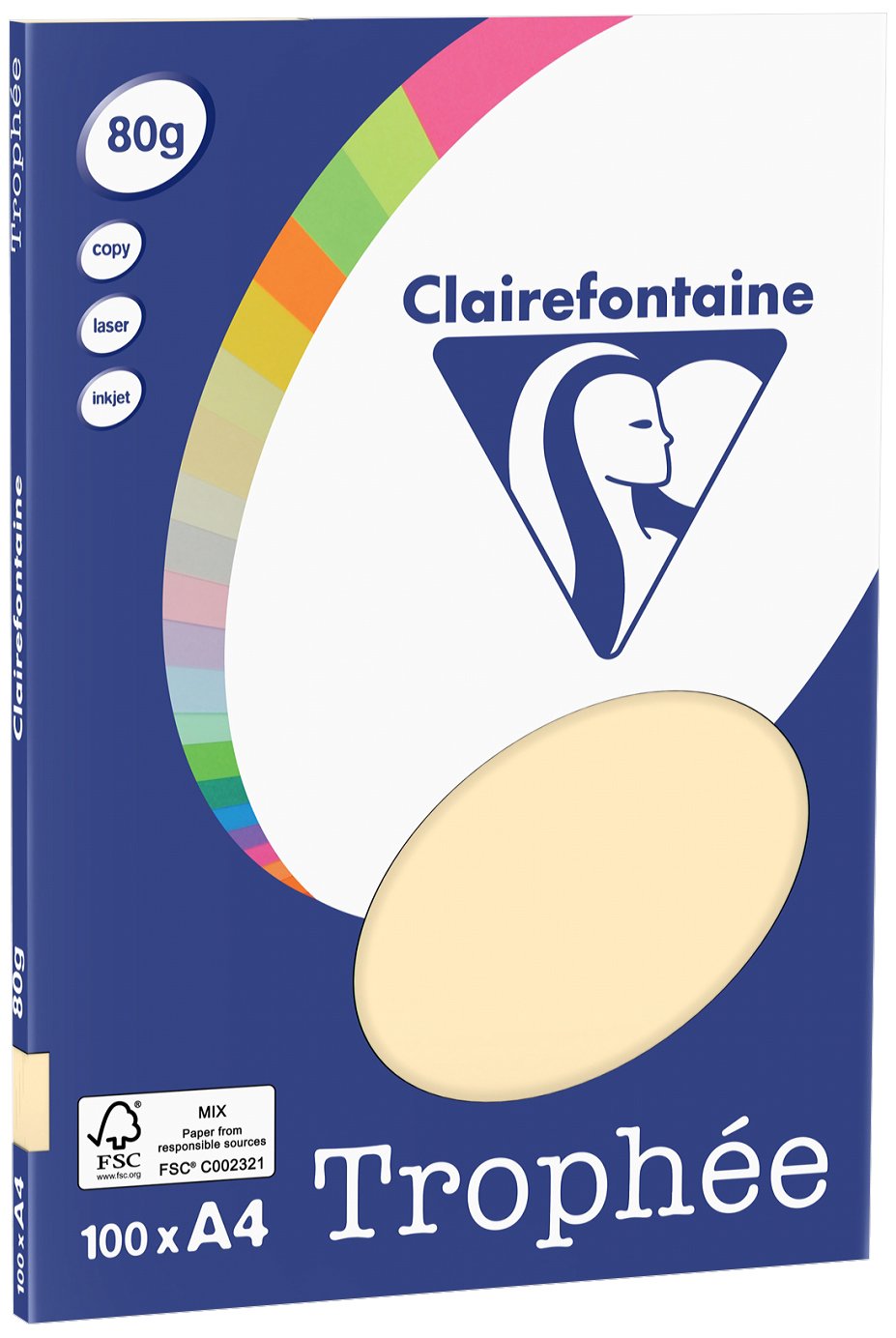 Clairefontaine Trophee Copying Paper (A4, 80g/m², 100 Sheets) A4, 21 x 29.7 cm Sand