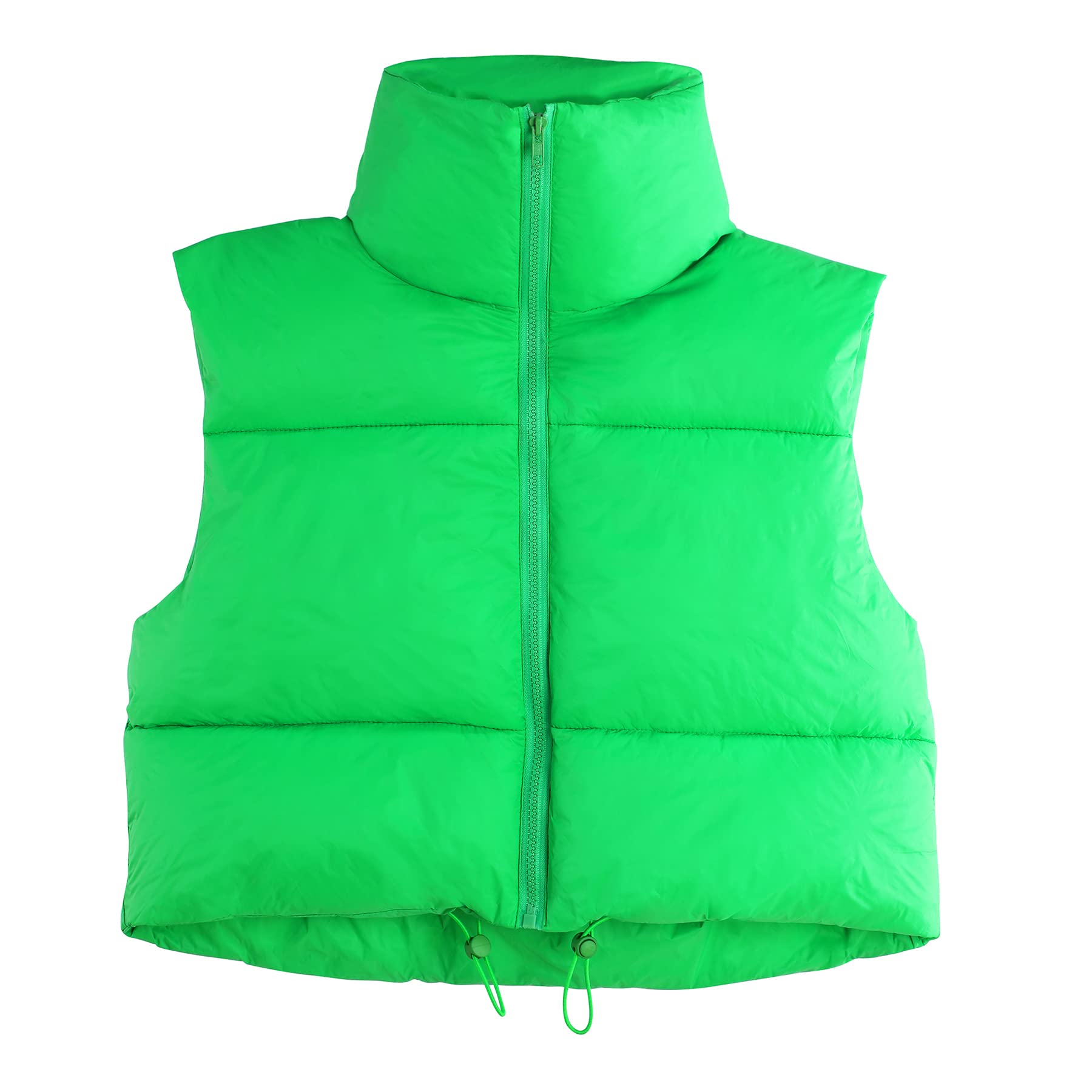 Zenana Zip Up Cropped Puffer Vest with Pockets