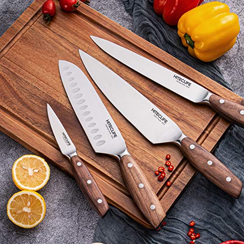 Knife Set with Block, 14 Pieces High Carbon Stainless Steel Knives with