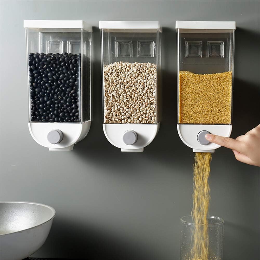 Wall Mounted Dry Food Dispenser Kitchen Food Storage for Beans Tea, Snack Grain Canister Cereal Dispenser Not for Oatmeal (1500ML): Kitchen & Dining