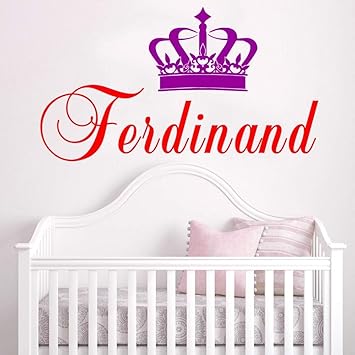 Ajcwhml Personalisierte Madchen Name Wandaufkleber Krone Vinyl Wandtattoo Kinderzimmer Baby Schlafzimmer Dekoration Kinderzimmer Wandkunst Poster 24cm Amazon De Kuche Haushalt