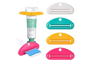 LOVEINUSA Toothpaste Tube Squeezer Dispenser- 4 Pack Random Colors