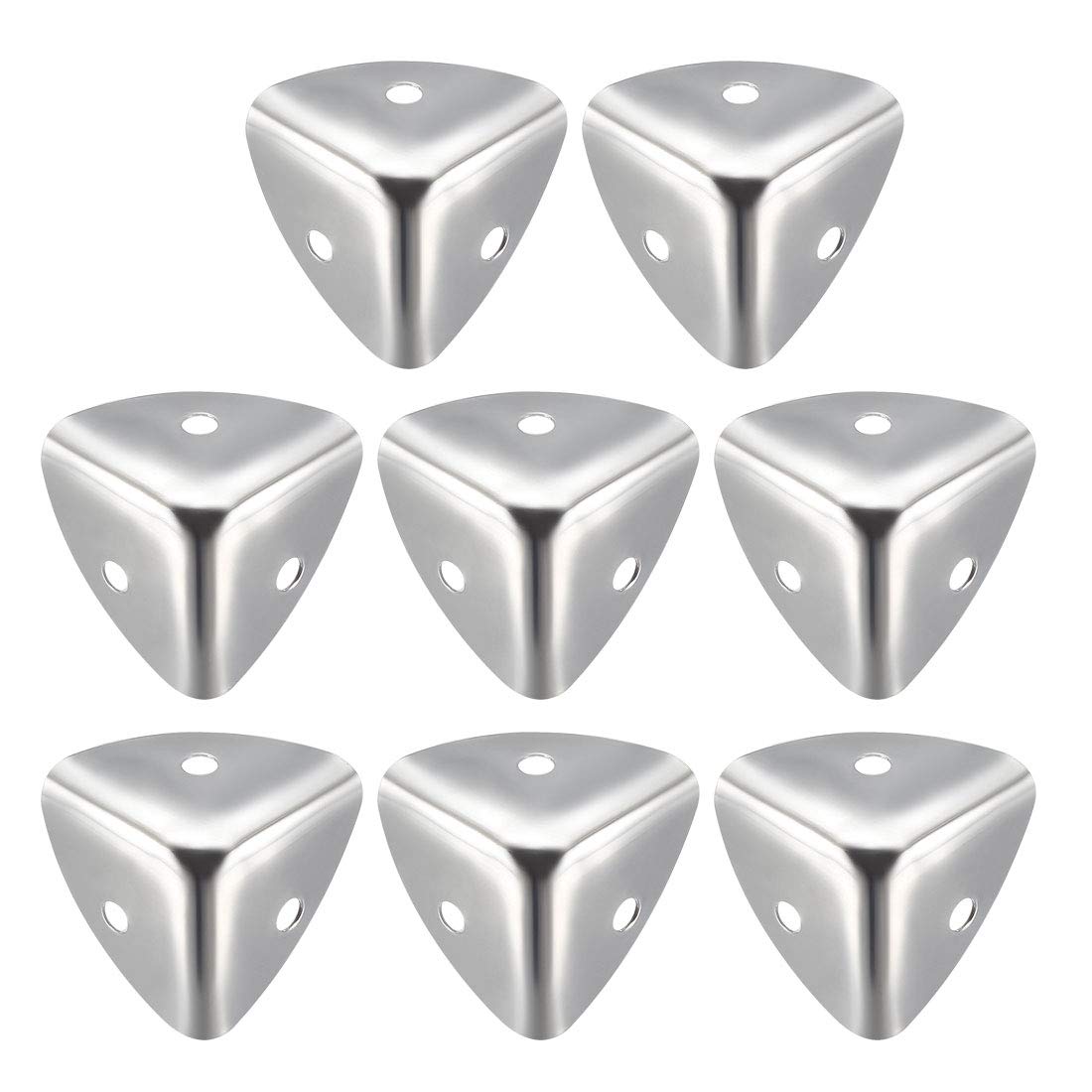 sourcing map Metal Box Corner Protectors Edge Guard Protector 25 X 25 X 25mm Silver Tone 8pcs for Table Corners and Desk Corners
