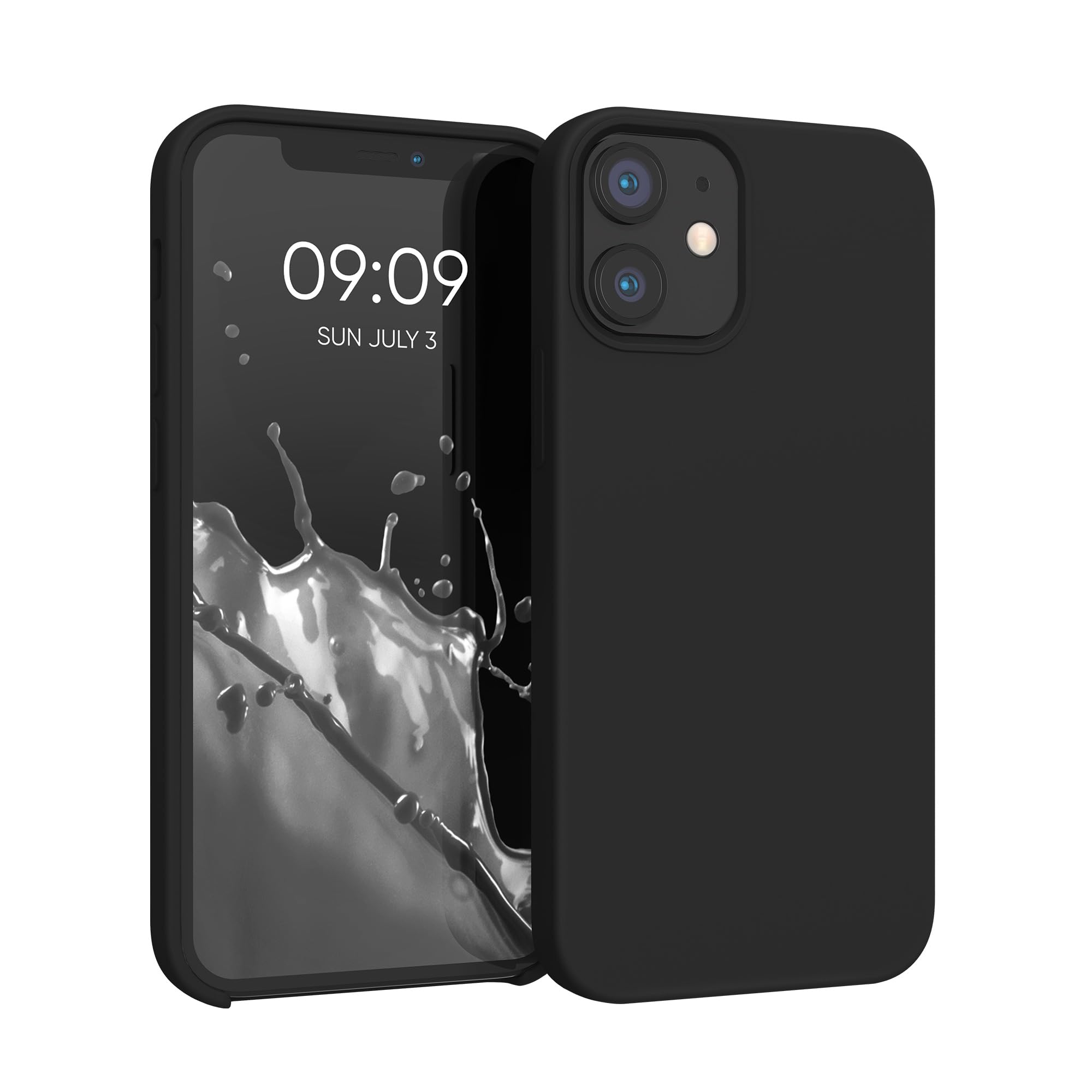 kwmobile Case Compatible with Apple iPhone 12 mini Case - TPU Silicone Phone Cover with Soft Finish - Black Matte
