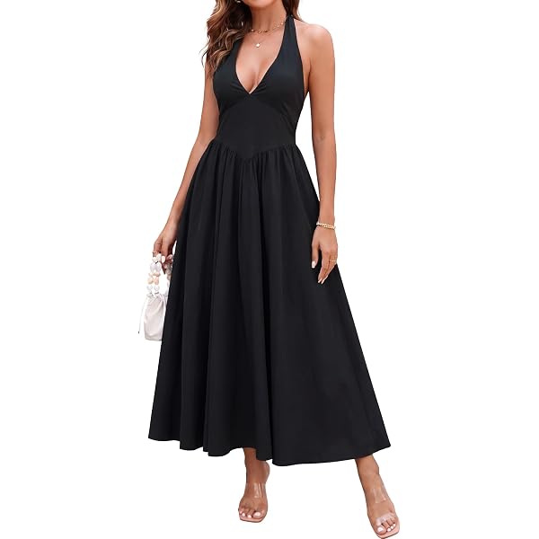 elasticated waist midi dress Balloon Sleeve Striped Geometric Print Elastic Waist Midi Dress in Black Small