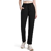 Tapata Petite Women's 26"/28" Inseam Sweatpants Cotton Lounge Yoga Pants Casual Open Bottom Workout Zipper Pocket Joggers