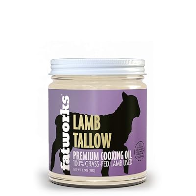 Fatworks Premium Lamb (Mutton) Tallow, 100% Grass-Fed Grass-Finished, Pasture Raised, Artisanally Rendered, Gourmet, Ethnic Cooking, Baking, Frying, WHOLE30 APPROVED, KETO, PALEO, 7.5 oz