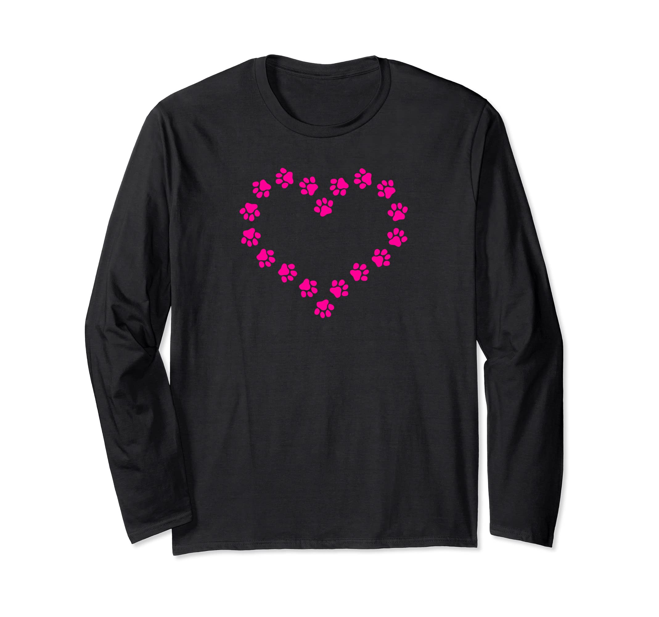 Cute Dog Paw Print Dog Gifts Paw Print Ornament Heart Love Long Sleeve T-Shirt