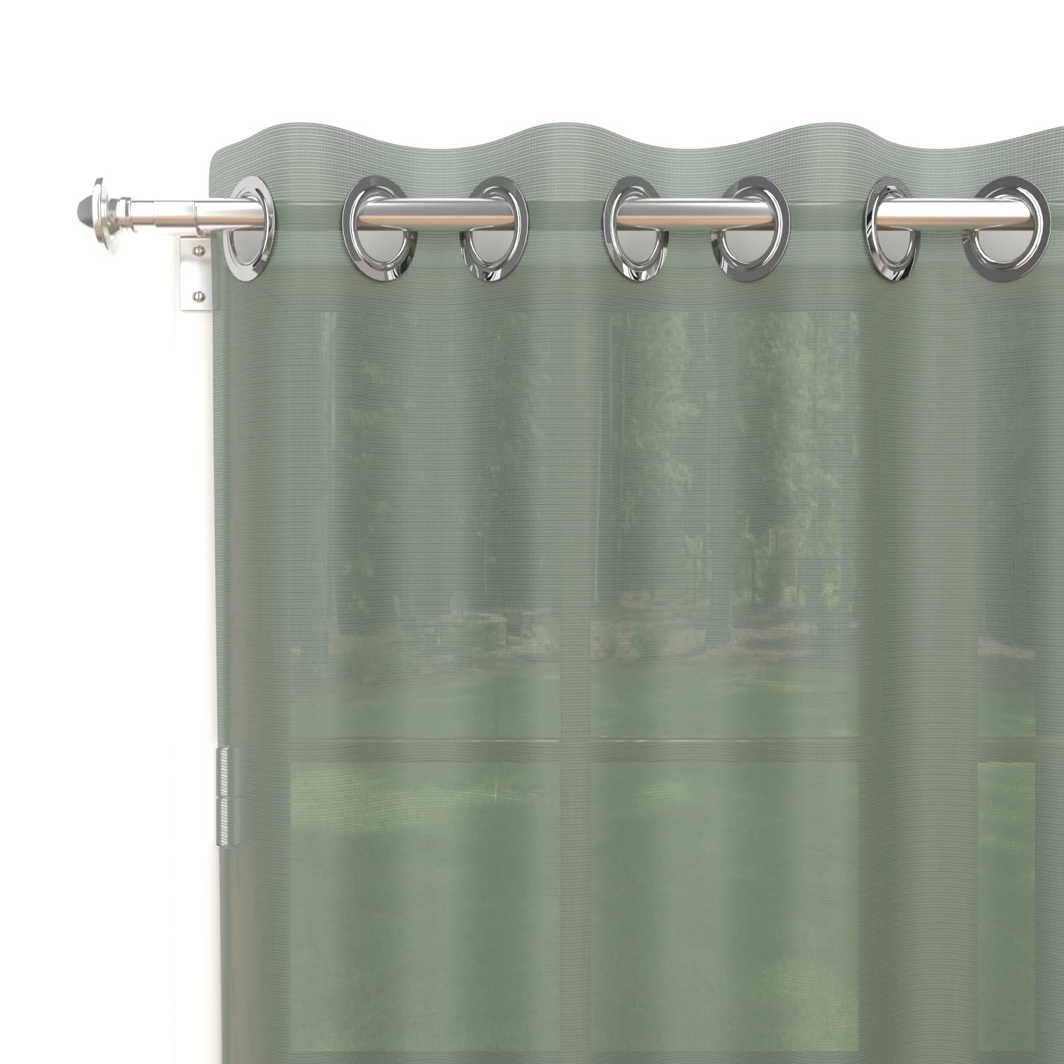 Soleil d'ocre Curtains Polyester Green 140 x 180 cm