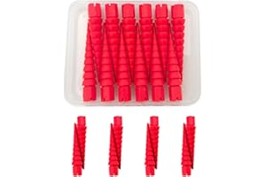 Haespot Red 12PCS Stripped Screw Hole Repair Anchor, Door Hinge Screw Hole Filler, Multi Use Wall Anchors, Fits Wood Screws Sizes #2 to #16