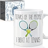 Kaimaloke Novelty Tennis Mug Gifts for Tennis Lovers, Players, Coaches - Tears of the People I Beat Inspirational Birthday Christmas Gift for Coach Best Friend Sister Coworkers Siblings Dad Mom-53