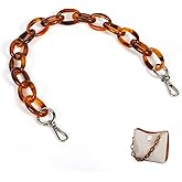 Xiazw Short Thick Resin Purse Bag Handle Shoulder Strap Replacement,Handbag Decoration Chain,Bag Accessories Charms (Brown with silver buckle)