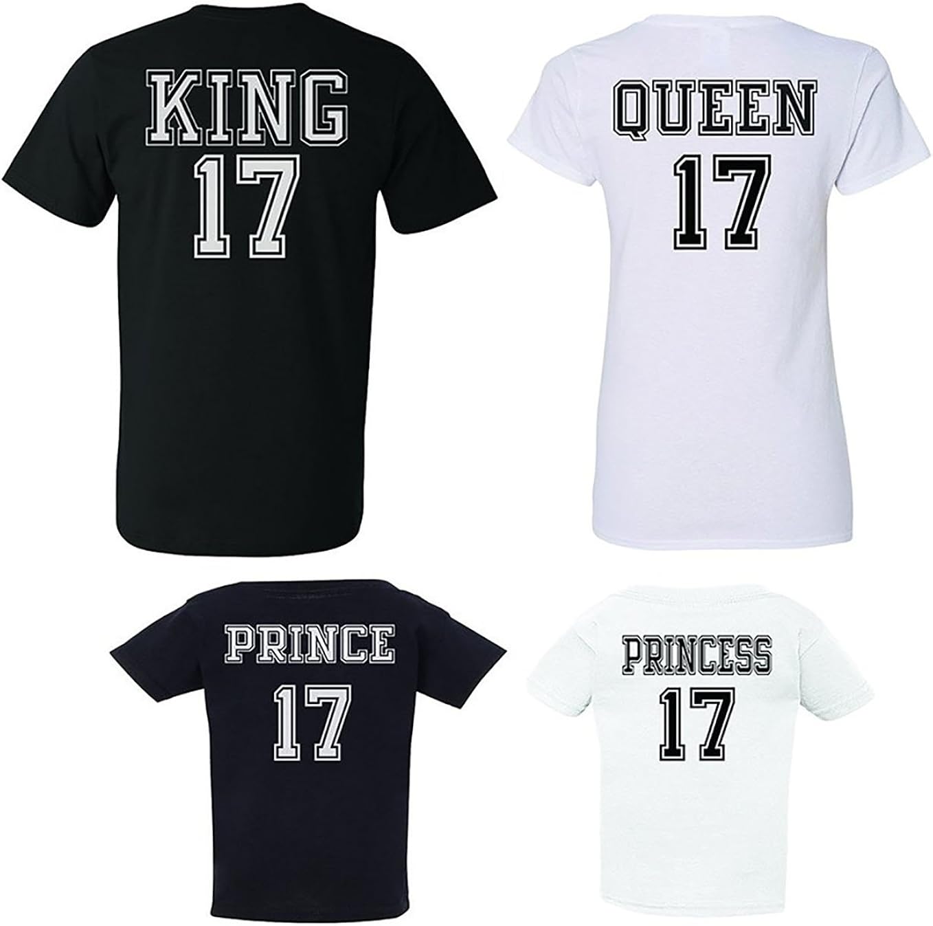 Fasciino2017 King Queen Prince Princess Family Matching T Shirts