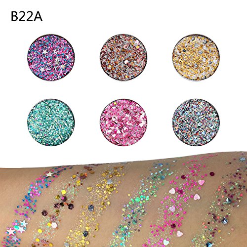 image for BG The PRESSED Glitter Bar B22A | BEAUTY GLAZED 6 Color Pressed Glitte