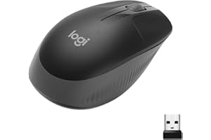 Mouse sem fio Logitech M190 com Design Ambidestro de Tamanho Padrão, Conexão USB e Pilha Inclusa - Cinza