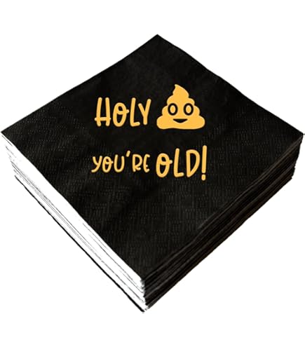 Joyiou 75th Birthday Napkins 30-Pack - White 2-Ply Paper 9x9 Inch Party Napkins