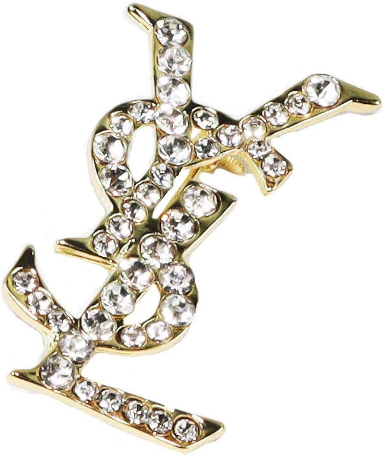 Women's Fashion Brooches & Pin Letter Designed Metal and Crystal Paved