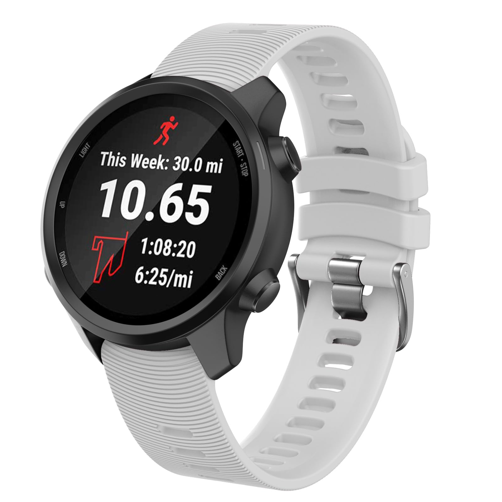 ISABAKE Silicone Strap for Garmin Forerunner 245/645 Music Band, 20mm Replacement Watch Band for Vivoactive 3, Vivomove HR