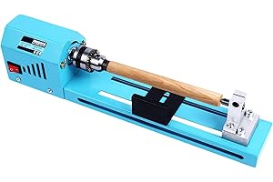 EVTSCAN 150W Mini Wood Lathe Machine, with 4000 to 7000 RPM Adjustable Speed, for Turning and Sanding Beads, Chess Pieces, To