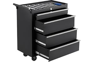 Rolling Tool Chest, 4 Drawers Tool Storage Cabinet, Toolbox with Wheels, Portable Tool Cabinet Organizer with Locking System 
