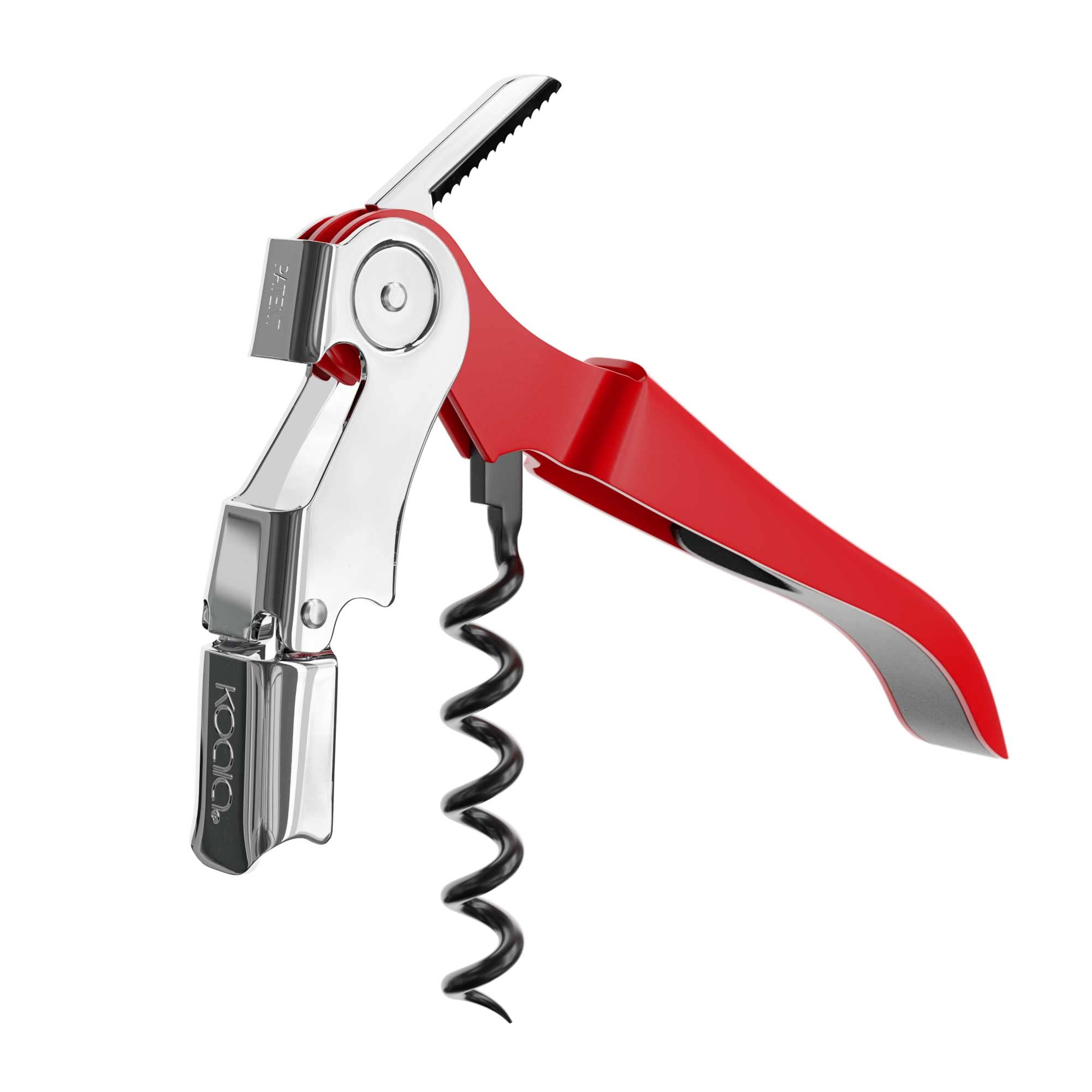 Corkscrew Two Stroke Double Lever Spiral Teflon Anti-Tear Stainless Steel + Gift Case, Red