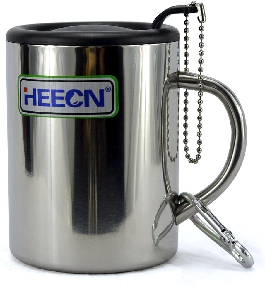 HEECN Camping Becher 400 ml mit Deckel doppelwandig Edelstahl Kaffee ...