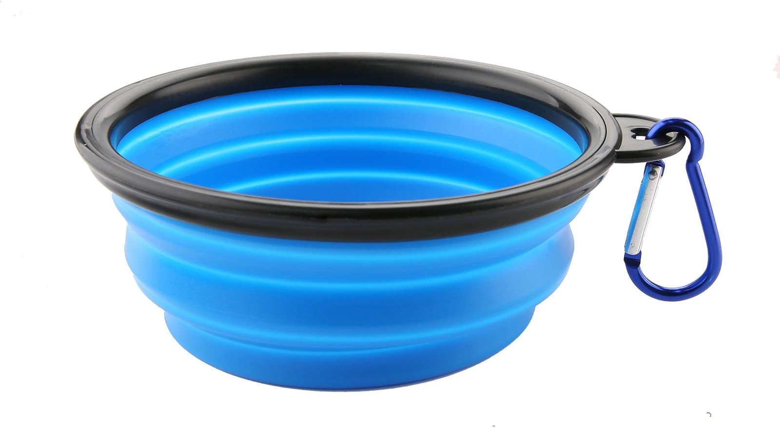 Travel Silicone Dog Bowl?Pet Food Water Bowl Collapsible Portable foldable(Blue)