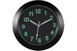 HOMOYOYO Mini Luminous Car Vent Clocks, Universal Automobile Quartz Clock, Luminous Stick- on Clock with Clip for Car Decoration,Dashboard Boat Bike Home