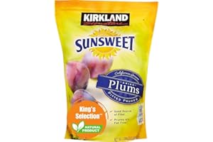 King's Selection x Kirkland Signature Sunsweet Dried Plums Pitted Prunes - 3.5Pounds (in King's Selection Family Bundle Bulk Packaging) - Healthy Snack | High Fiber | Antioxidant-Rich | Naturally Sweet | No Added Sugar | Fat free