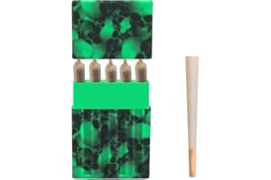 SZBTKBEST 5-Hole King Size Pre-roll Cone Holder Case,Cigarette Case Cigar Holder.for Regular Size Cigarettes & King Size,The Smoke Flask,Smell Proof Container Box (Green Skull)