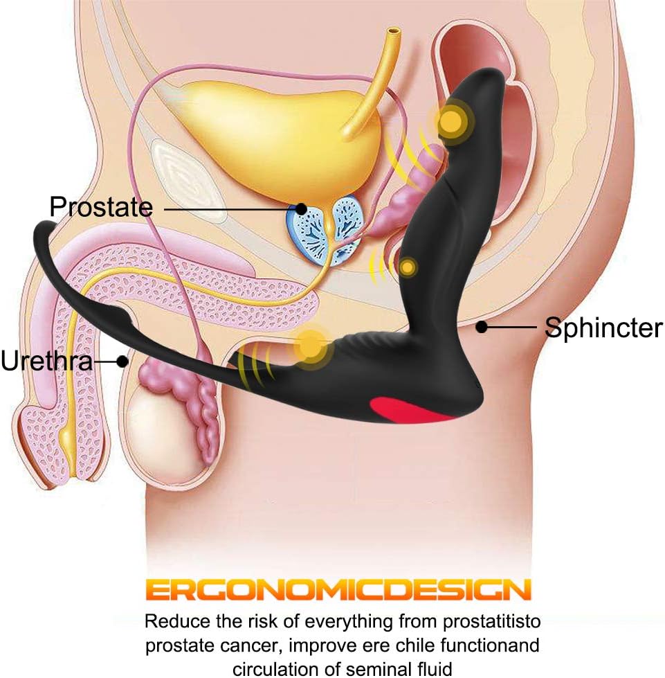 USB Rechargable Waterproof Pleasure Remote Prostata Device Massaging Male Quiet Stimulor Dual Motor Próstǎte Massage Vǐbrǎtǒr Family Health Sports Equipmen Vibartion Handheld