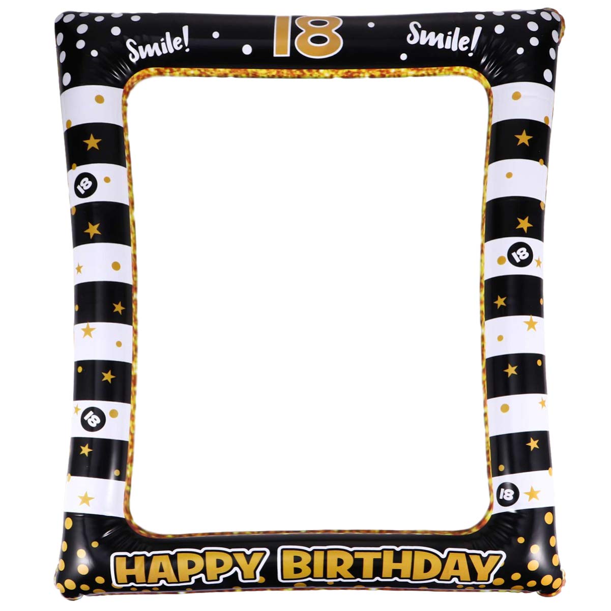 PRETYZOOM Inflatable Photo Frame 18th Number Selfie Picture Frame Photo Booth Prop For 18 Year Old Adult Birthday Christmas Party Decor