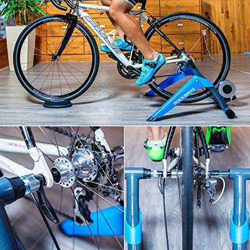 Portable Indoor Bike Trainer Stand,Quiet and Smooth Magnetic Resistance Bicycle Exercise Stand Constructed with Durable Steel - 8 Levels Adjustable Resistance for 700c or 26" to 29" Wheels Sizes - Thumbnail 5