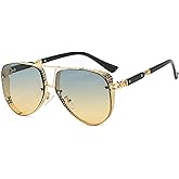 JOLLYNOVA Adjustable Tint Sunglasses, 1-9 Gears Nightshift Glasses Retro Round Polarized Dimming Glasses ND Filter Lenses