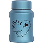 4.5 Inches High Small Urn for Human Ashes Stainless Steel Mini Cremation Urn Small Keepsake Urn Memorial Ashes Container-Blue
