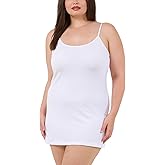 Long Cotton Camisole Spaghetti Strap Tank Top for Women Basic Cami Tops Womens Undershirts - Pack 1-4