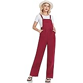 Lncropo Womens Causal Jumpsuits Wide Leg Boho Overalls Loose Rompers with Pockets Summer Bib Outfits