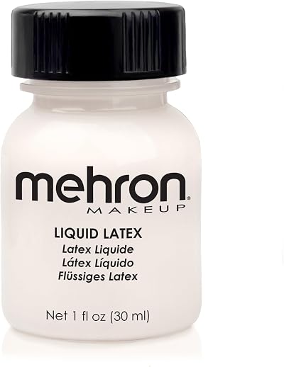 Mehron Liquid Latex 1 oz Clear Makeup w/Brush Special Effects Theatrical