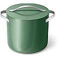 Caraway Stock Pot - 12 Qt Ceramic Coated Pot With Lid - Fee From Forever Chemicals - Large Pot for Bigger Batches - Sage