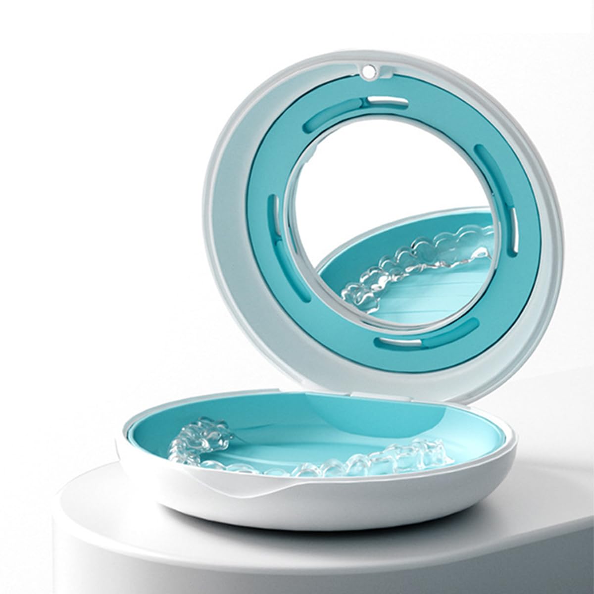 Alnicov Retainer Box Aligner Case With Mirror Aligner Removal Tool Cleaning Brush for Invisalign Braces Storage