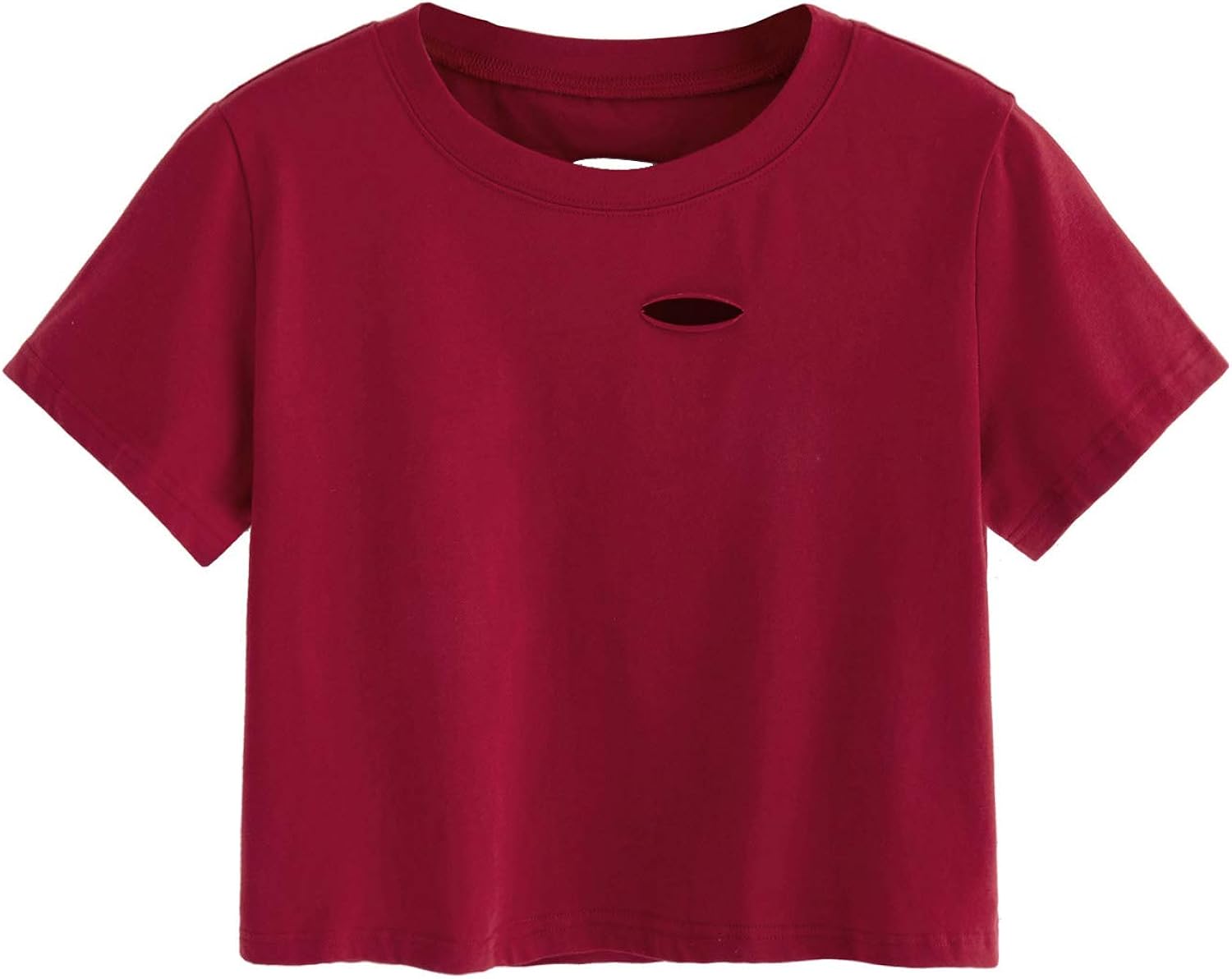 SweatyRocks Women's Summer Short Sleeve Tee Distressed Ripped Crop T-Shirt Tops at  Women’s Clothing store